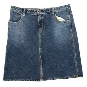 Vtg Y2K Gap Jeans Denim Flat Front Stretch Skirt Womens 16 Western Modest Boho